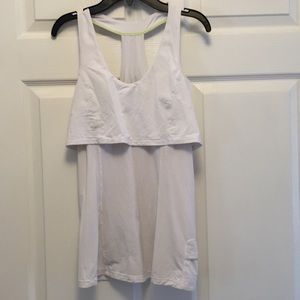lululemon white layered mesh tank size 8